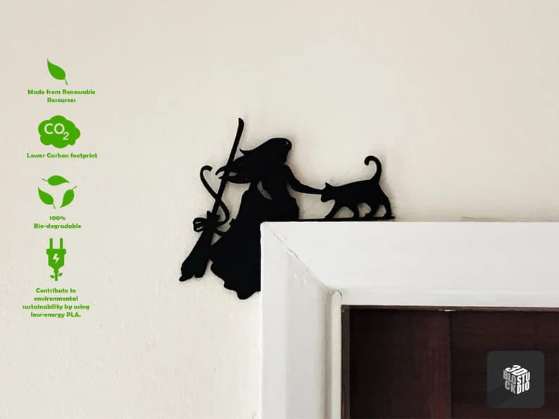 Halloween Witch & Cat Door